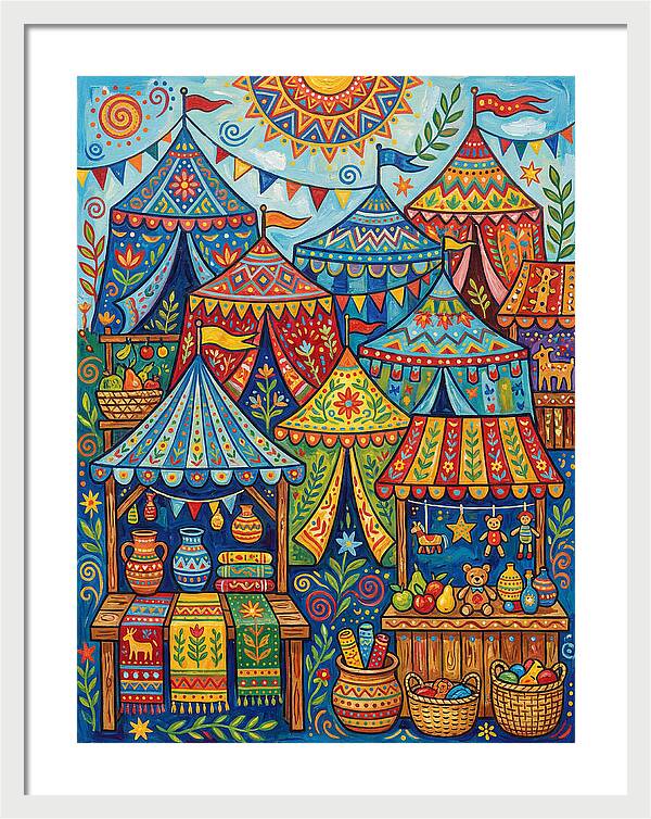 Colorful Outdoor Market Scene