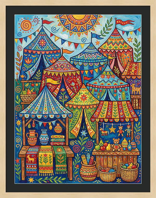 Colorful Outdoor Market Scene