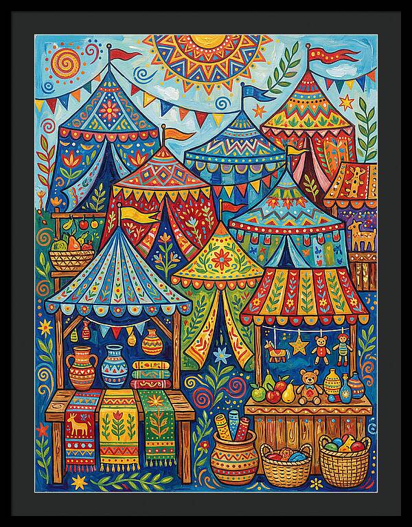 Colorful Outdoor Market Scene