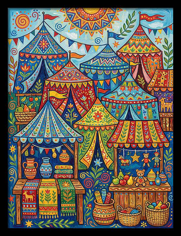 Colorful Outdoor Market Scene