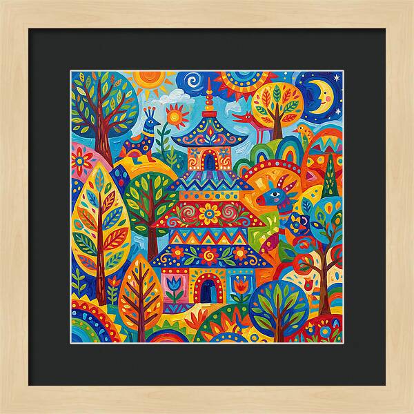 Colorful Pagoda In Nature