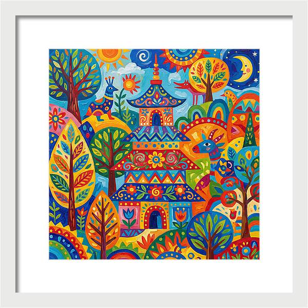 Colorful Pagoda In Nature