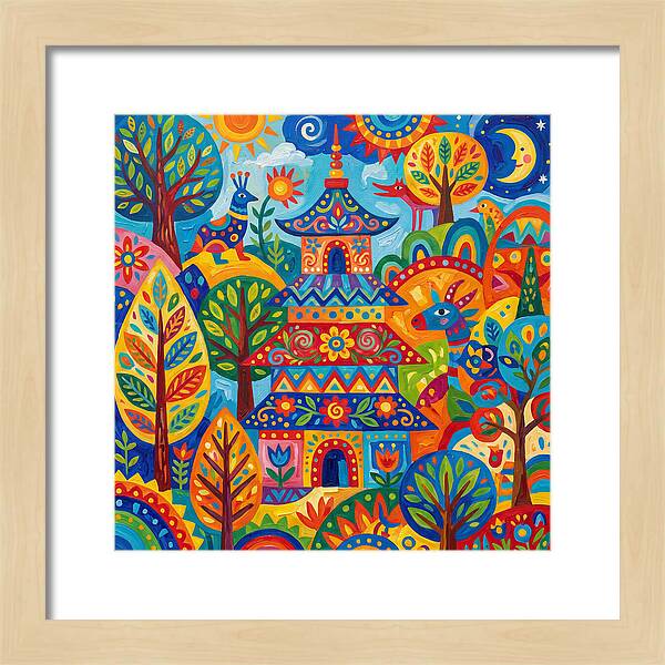 Colorful Pagoda In Nature