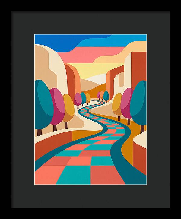 Colorful Path Through Abstract Landscape