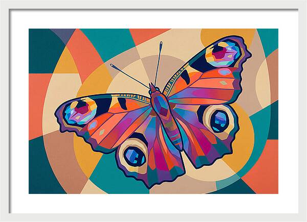 Colorful Peacock Butterfly Display