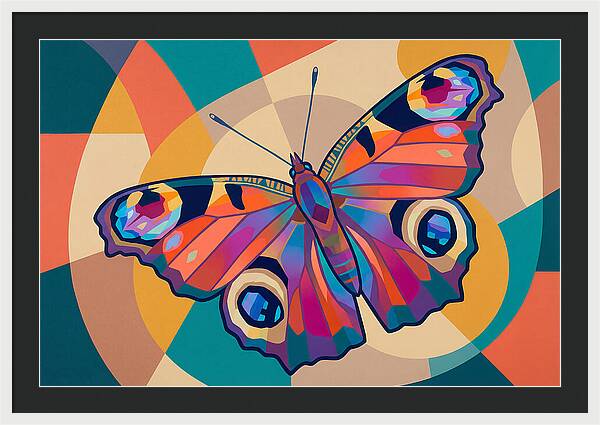 Colorful Peacock Butterfly Display
