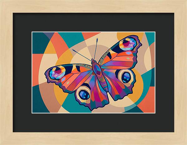 Colorful Peacock Butterfly Display