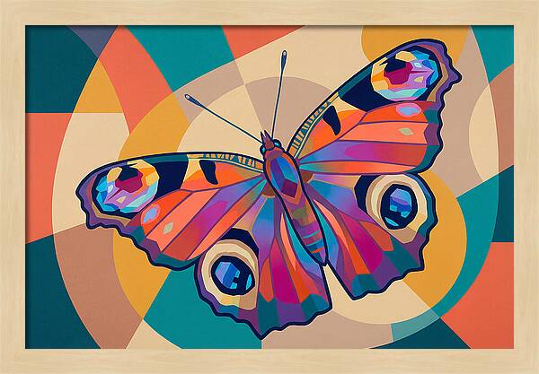 Colorful Peacock Butterfly Display