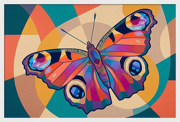 Colorful Peacock Butterfly Display