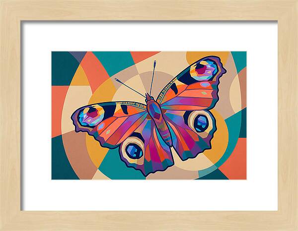 Colorful Peacock Butterfly Display