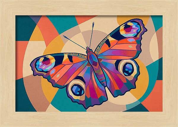 Colorful Peacock Butterfly Display