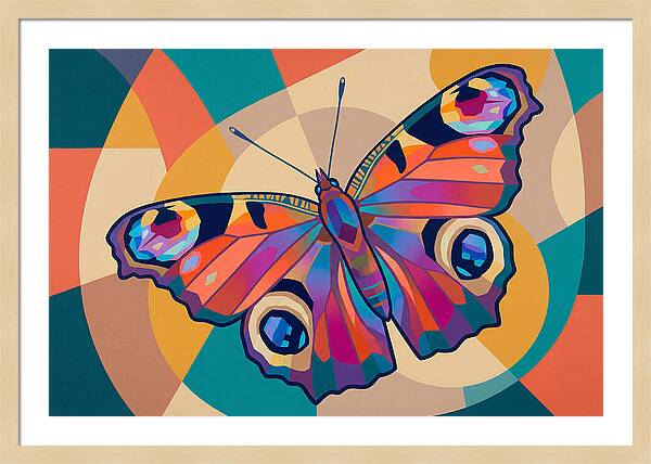 Colorful Peacock Butterfly Display