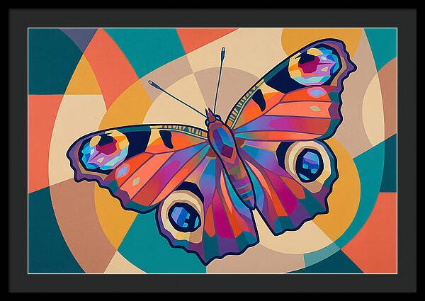Colorful Peacock Butterfly Display