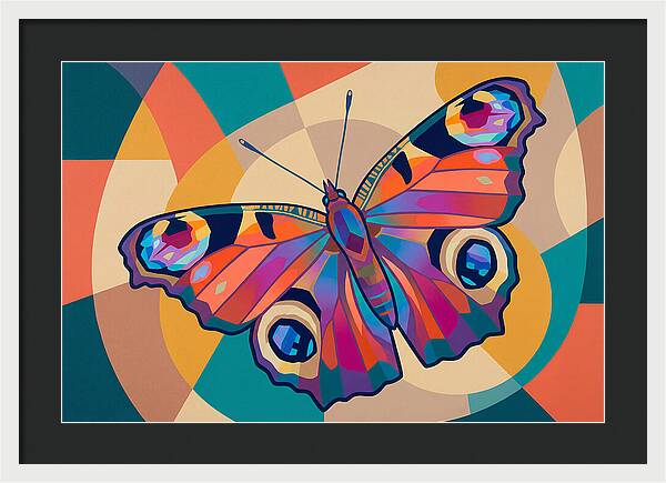 Colorful Peacock Butterfly Display