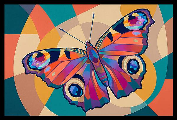 Colorful Peacock Butterfly Display