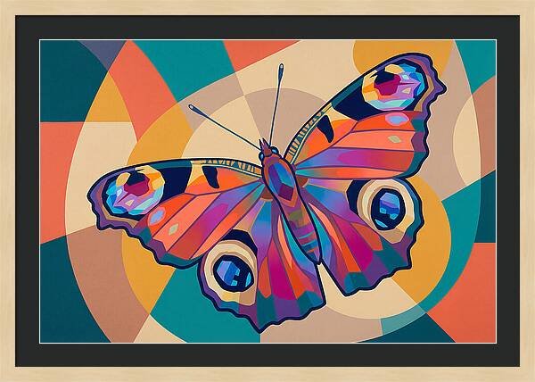 Colorful Peacock Butterfly Display