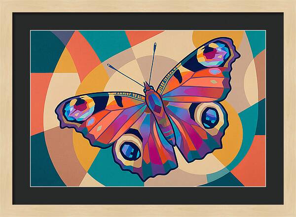 Colorful Peacock Butterfly Display