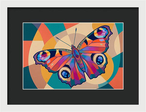Colorful Peacock Butterfly Display