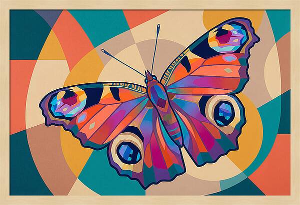 Colorful Peacock Butterfly Display