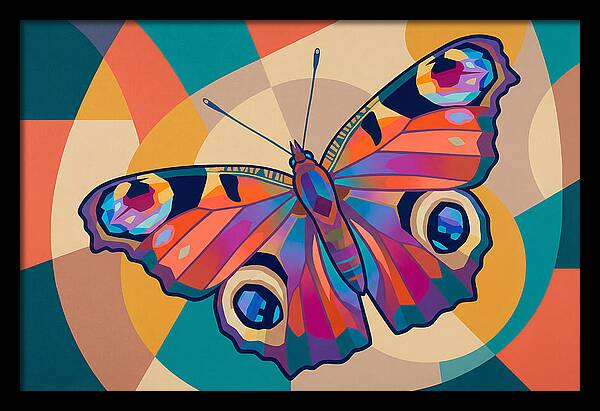 Colorful Peacock Butterfly Display