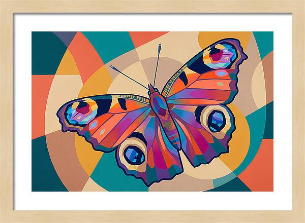 Colorful Peacock Butterfly Display