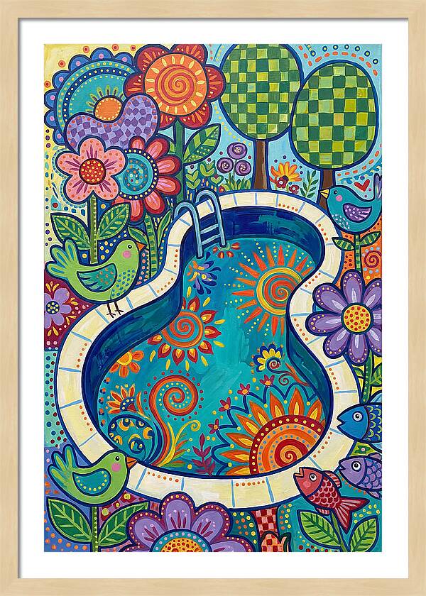 Colorful Poolside Paradise