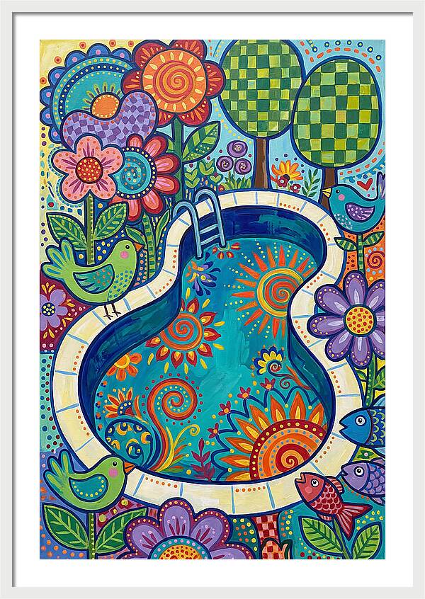 Colorful Poolside Paradise