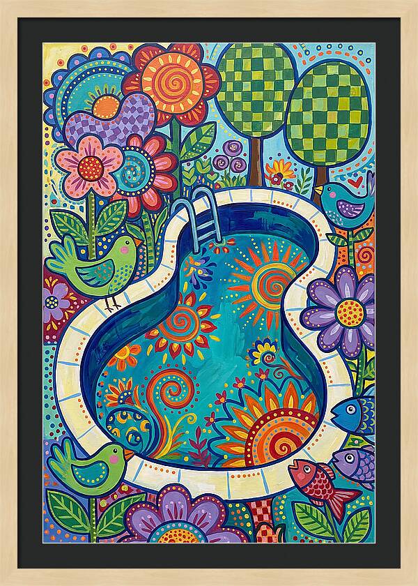 Colorful Poolside Paradise