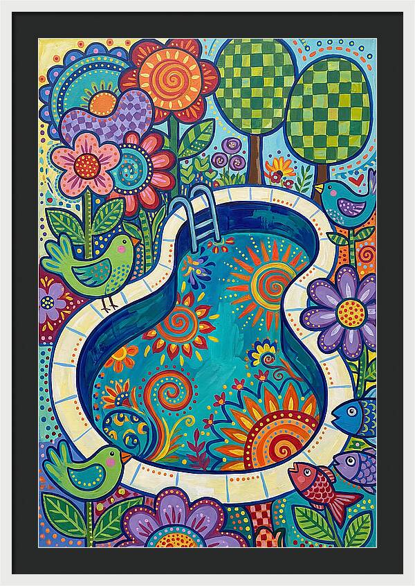 Colorful Poolside Paradise