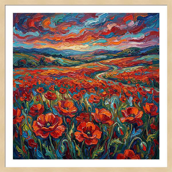 Colorful Poppy Fields