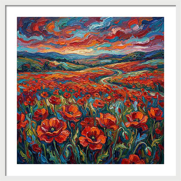 Colorful Poppy Fields