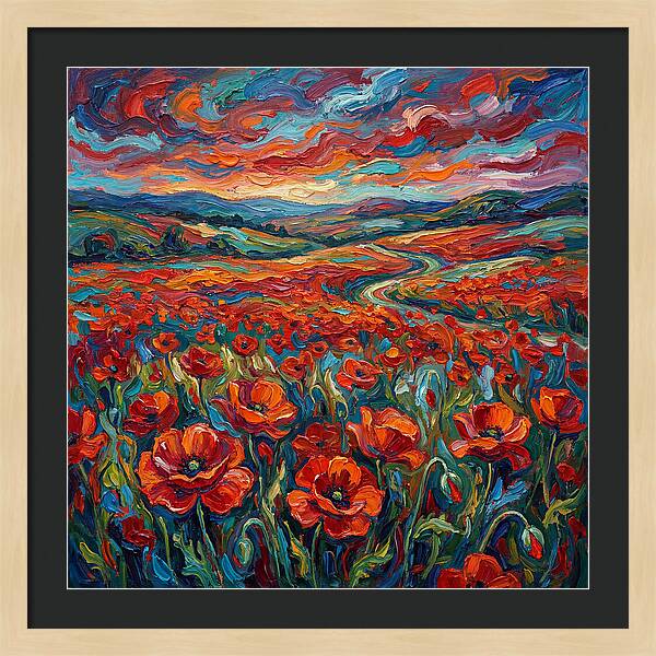Colorful Poppy Fields