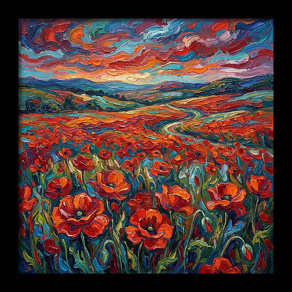 Colorful Poppy Fields