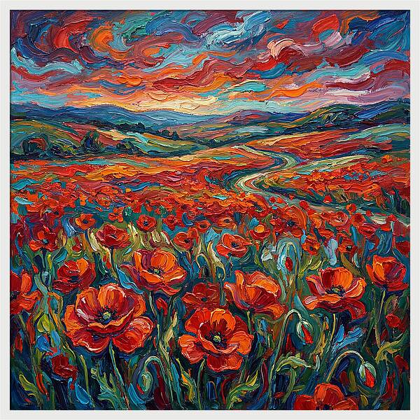 Colorful Poppy Fields