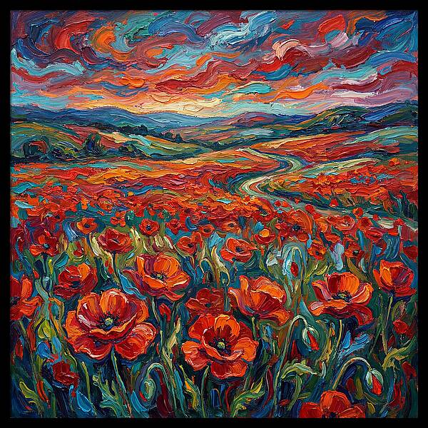 Colorful Poppy Fields