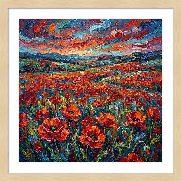 Colorful Poppy Fields