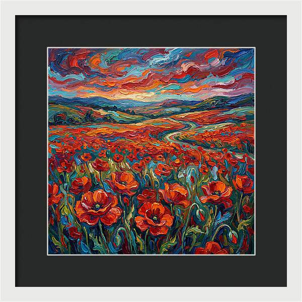 Colorful Poppy Fields