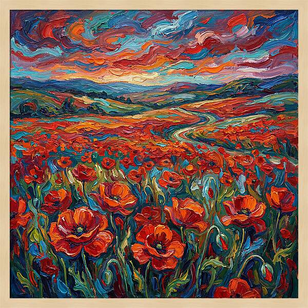 Colorful Poppy Fields