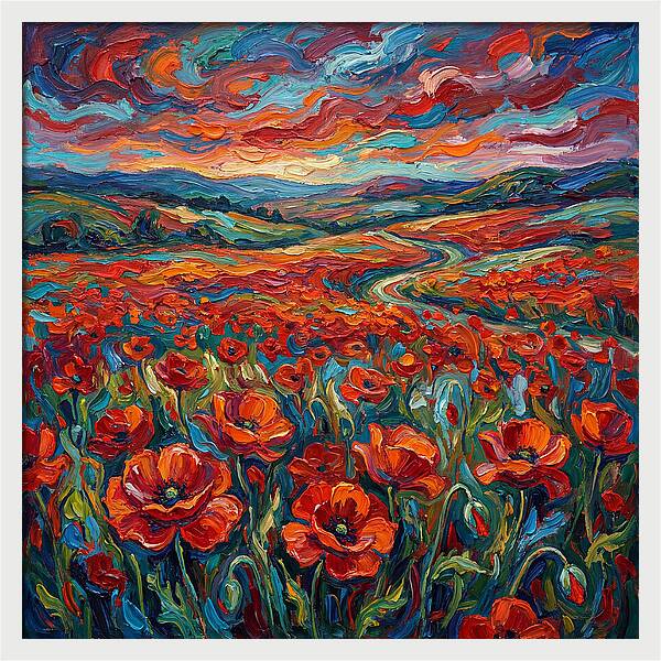 Colorful Poppy Fields