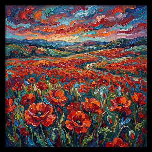 Colorful Poppy Fields