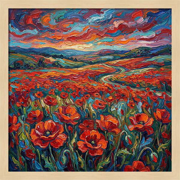 Colorful Poppy Fields
