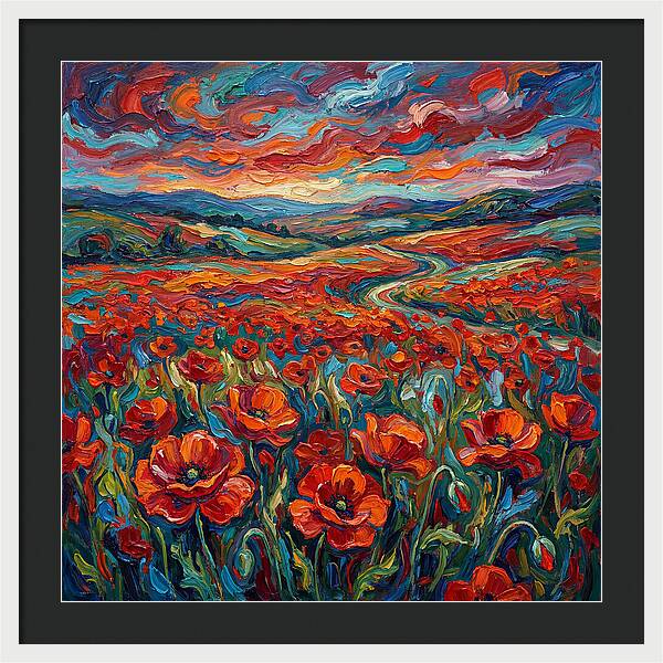 Colorful Poppy Fields