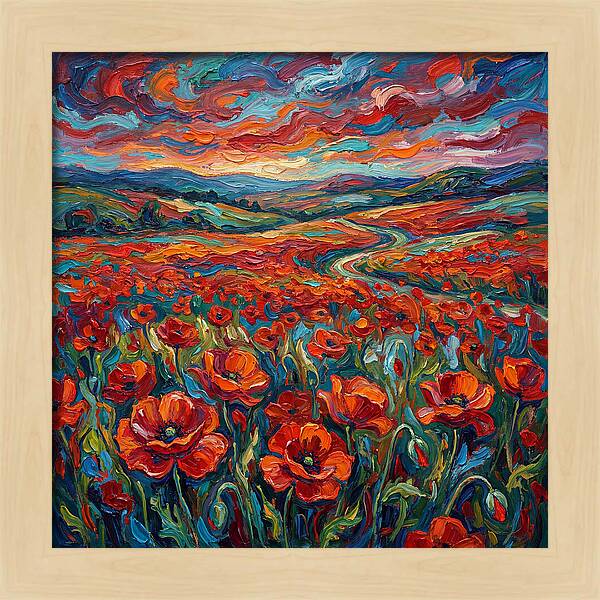 Colorful Poppy Fields