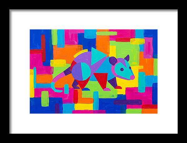 Colorful Possum In Abstract Style