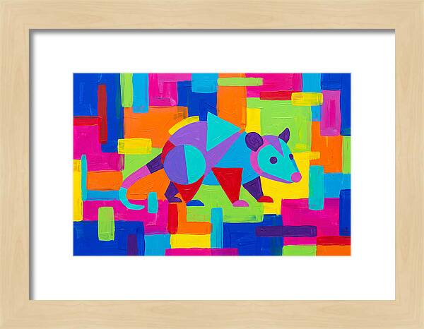 Colorful Possum In Abstract Style