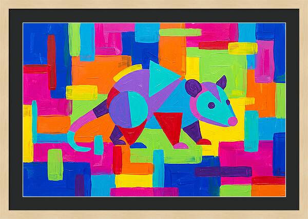 Colorful Possum In Abstract Style