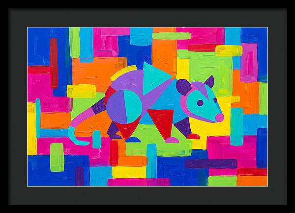Colorful Possum In Abstract Style