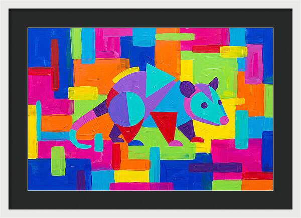 Colorful Possum In Abstract Style