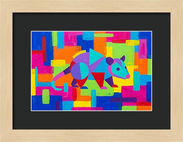 Colorful Possum In Abstract Style
