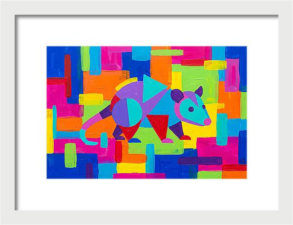 Colorful Possum In Abstract Style